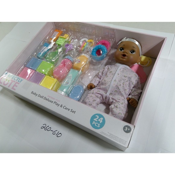 Perfectly Cute Baby Doll Deluxe Play & Care Set 24 Pieces New Nurture Toy - Picture 3 of 6
